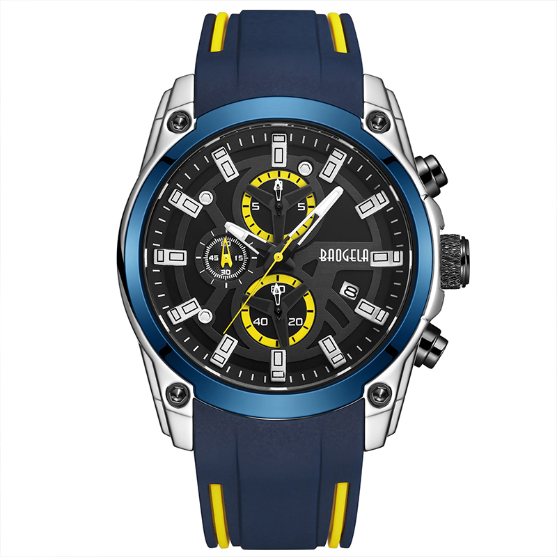 Baogela Men\'s militaire sport kijktnaar mannen waterdichte mode blauwe siliconen band polshorloge man luxe topmerk lumineuze horloge 22705